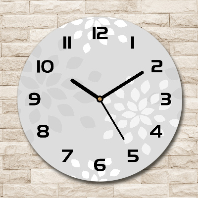 Round clock glass Floral pattern