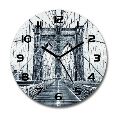 Round wall clock Brooklyn bridge