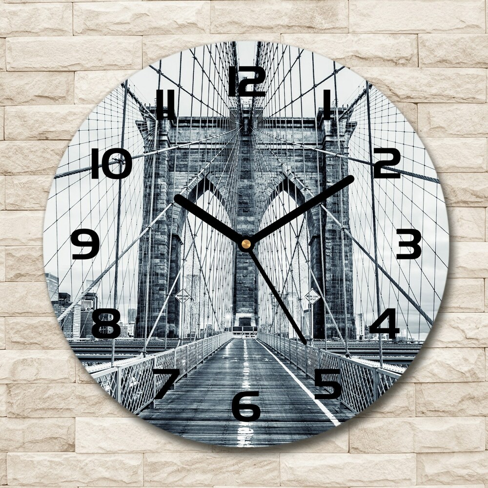 Round wall clock Brooklyn bridge