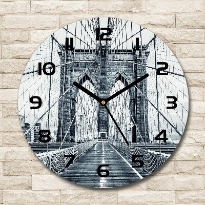 Round wall clock Brooklyn bridge