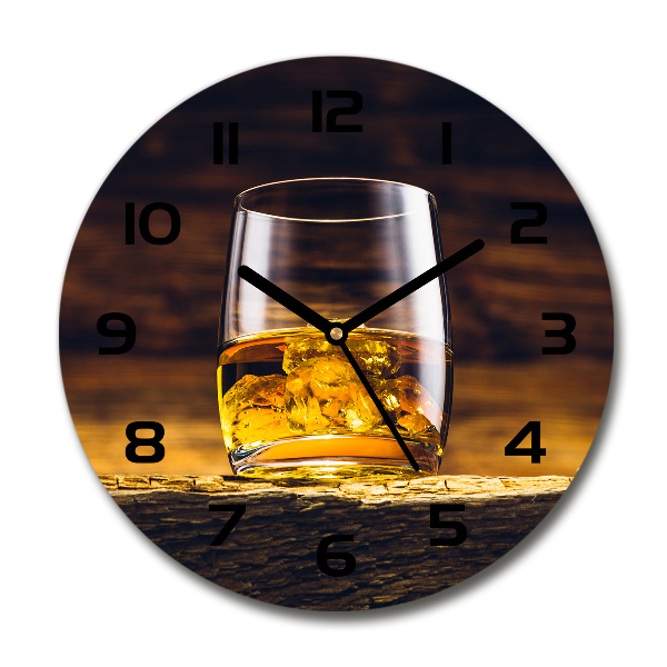 Round clock glass Bourbon in a glass