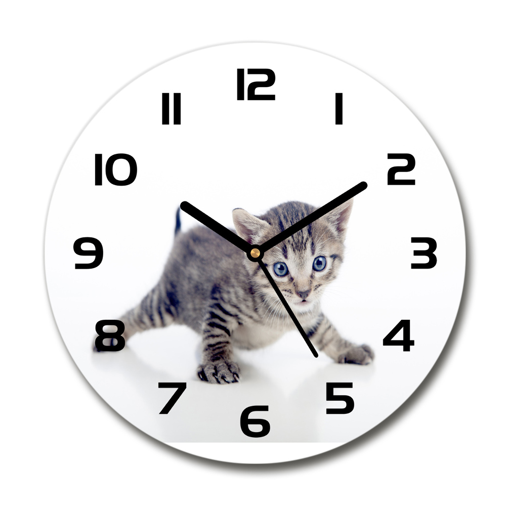 Round wall clock Small cat