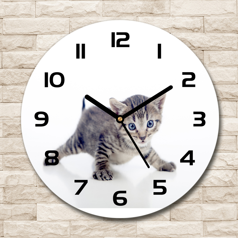 Round wall clock Small cat