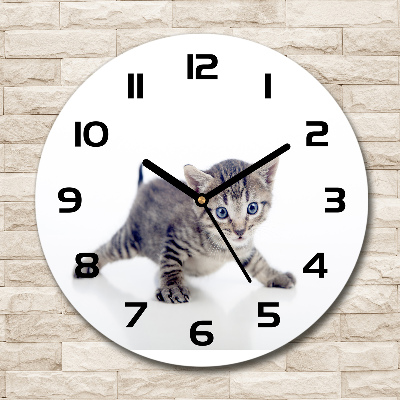 Round wall clock Small cat