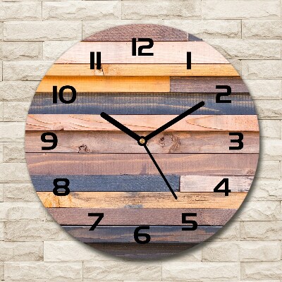 Round wall clock Wooden wall