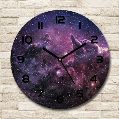 Round glass wall clock Nebula