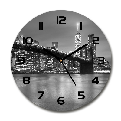 Round wall clock New York at night