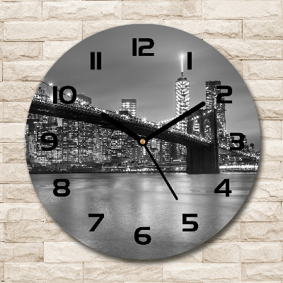 Round wall clock New York at night