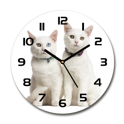 Round wall clock White cats