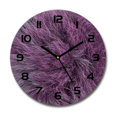 Round wall clock Pink fur