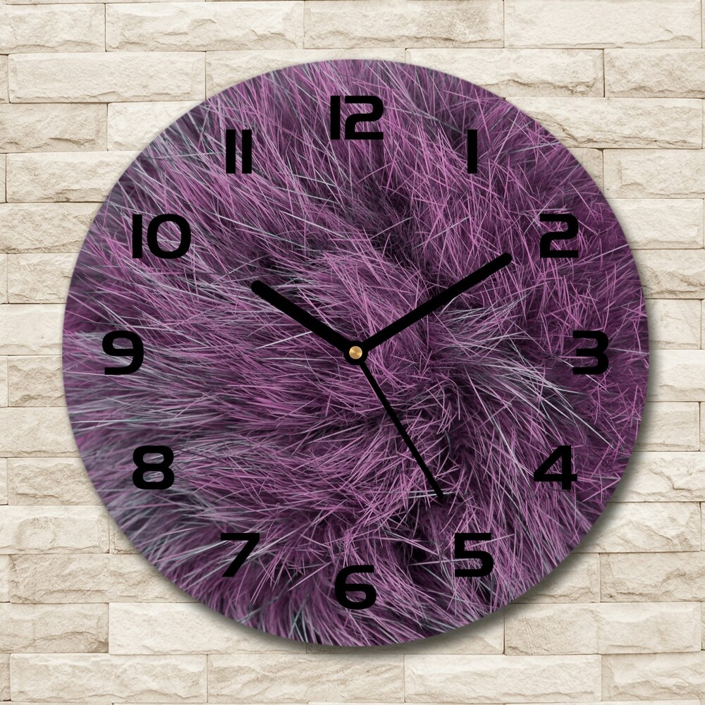 Round wall clock Pink fur