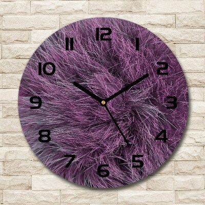 Round wall clock Pink fur