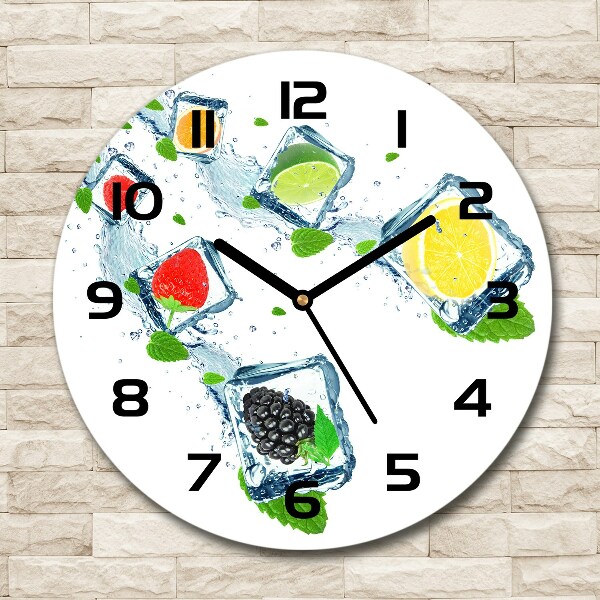 Round wall clock Fruit in cubes