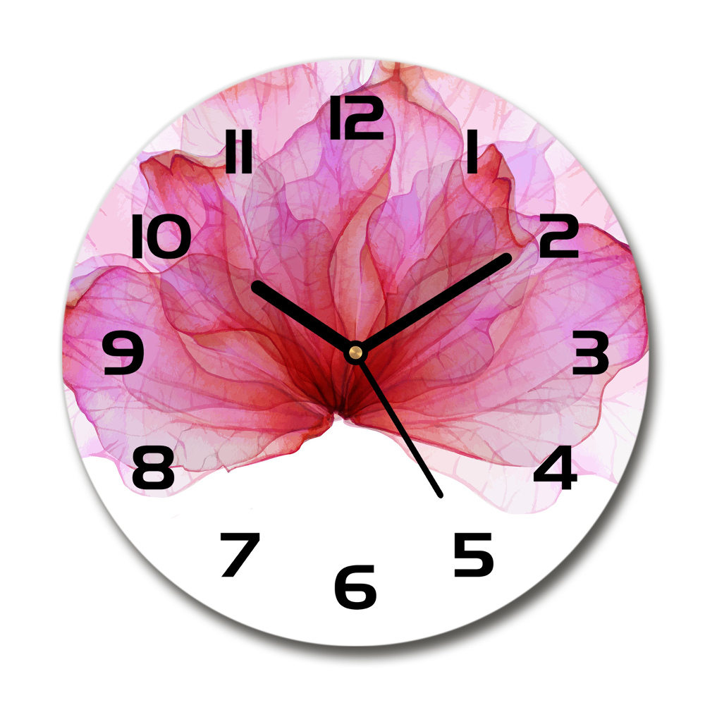 Round wall clock Pink flower