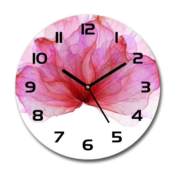 Round wall clock Pink flower