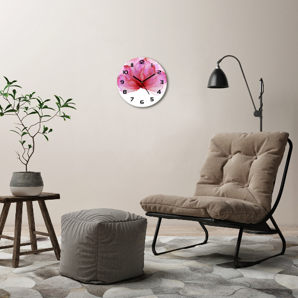 Round wall clock Pink flower