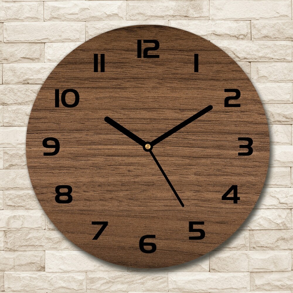 Round wall clock Wooden background