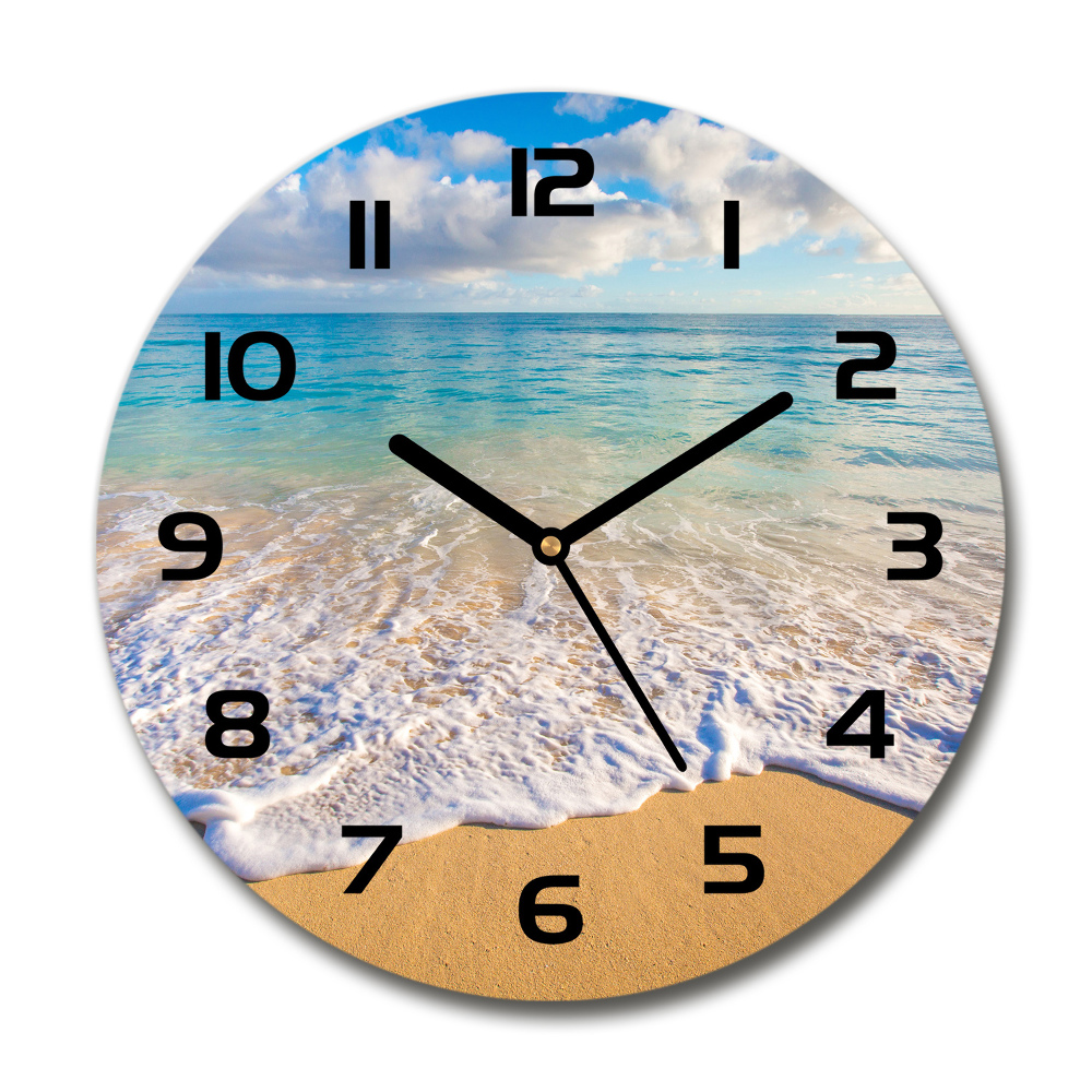 Round wall clock Hawaiian beach