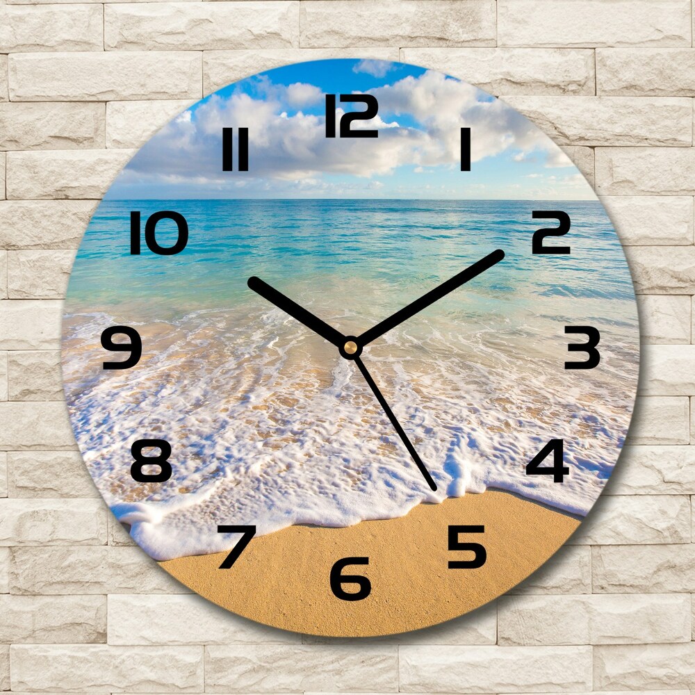 Round wall clock Hawaiian beach