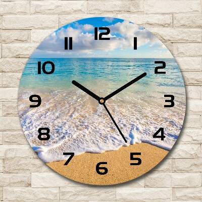 Round wall clock Hawaiian beach