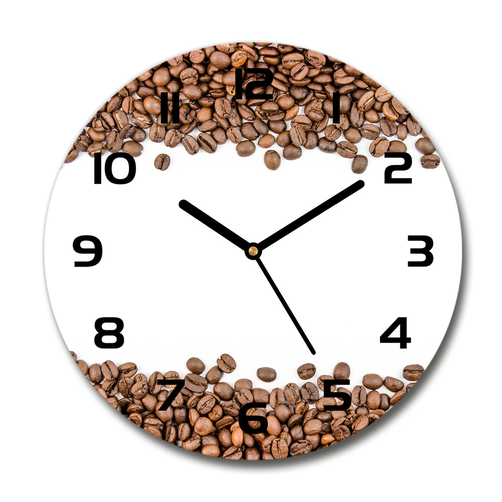 Round clock glass Coffee beans