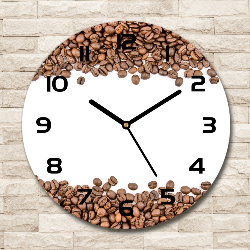 Round clock glass Coffee beans