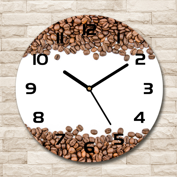 Round clock glass Coffee beans