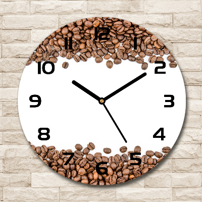 Round clock glass Coffee beans