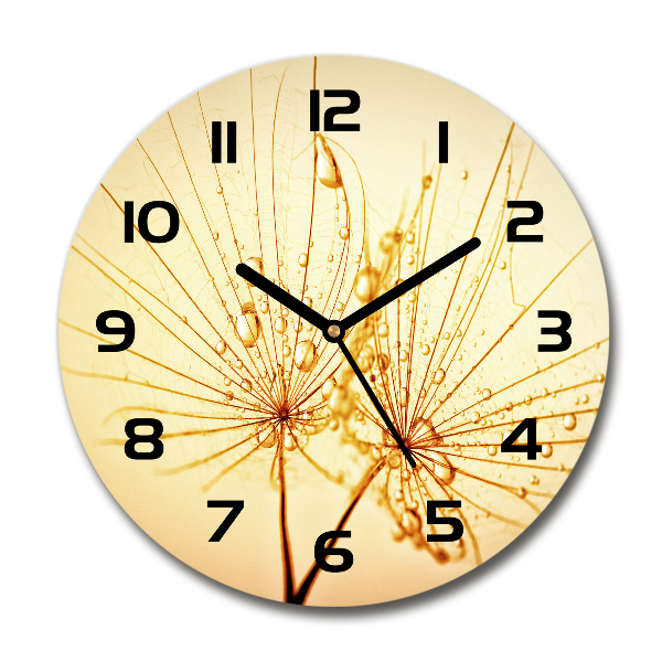 Round wall clock Dandelion seeds