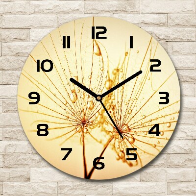 Round wall clock Dandelion seeds