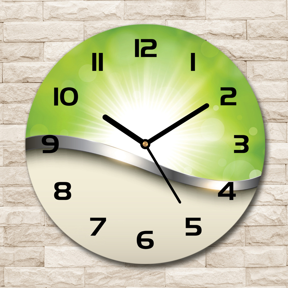 Round wall clock Green abstraction