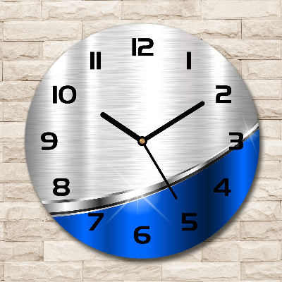 Round glass clock Metal abstraction