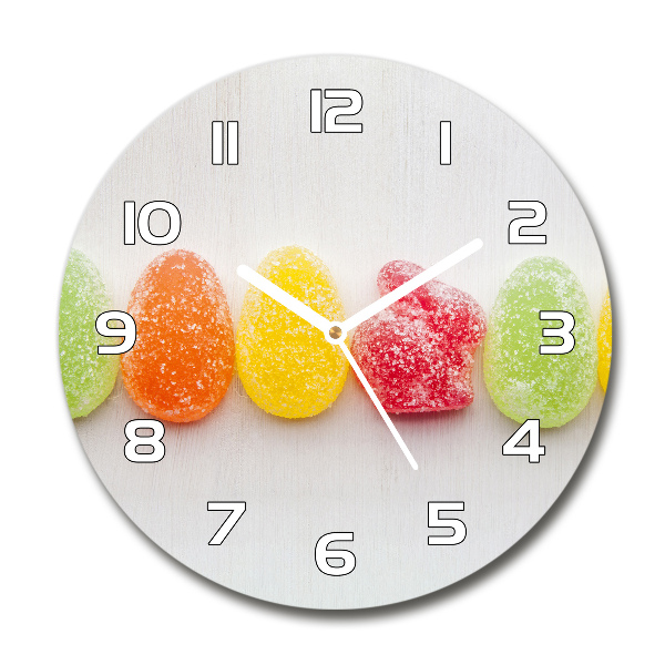 Round wall clock Colorful jelly beans