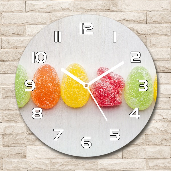 Round wall clock Colorful jelly beans