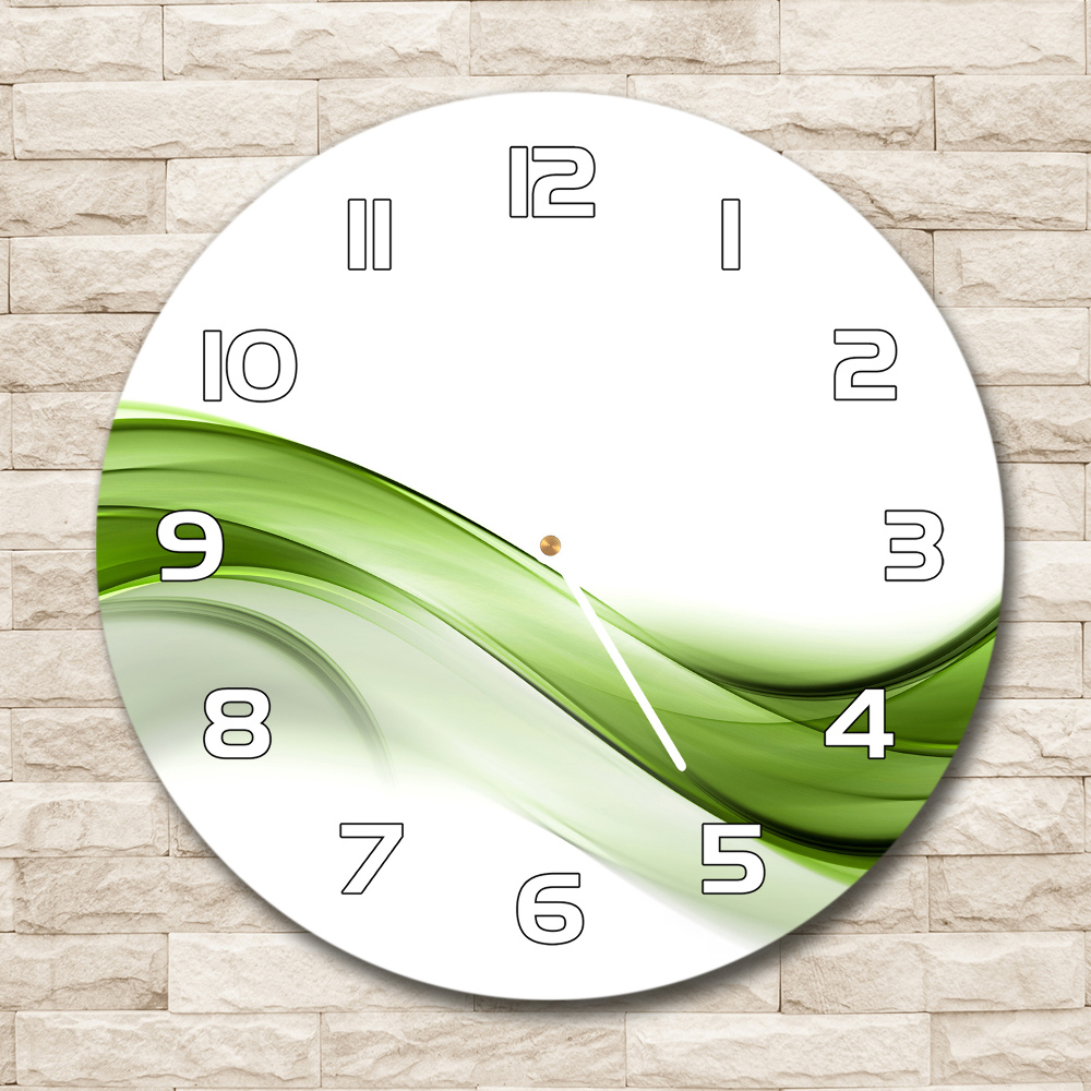 Round wall clock Green wave