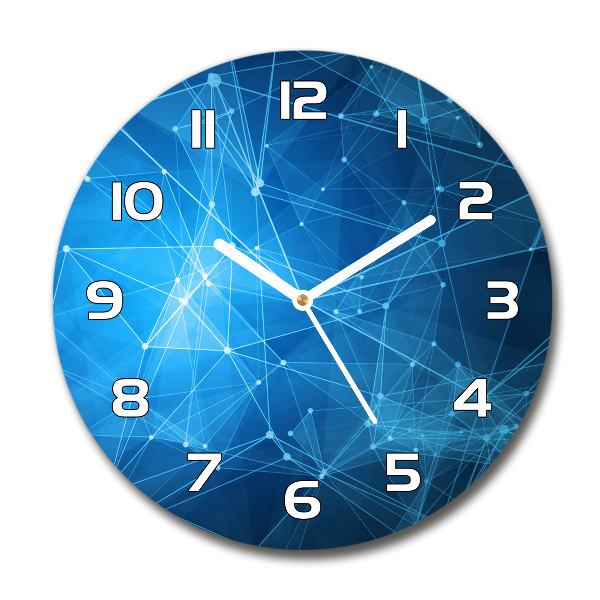 Round clock glass Blue lines