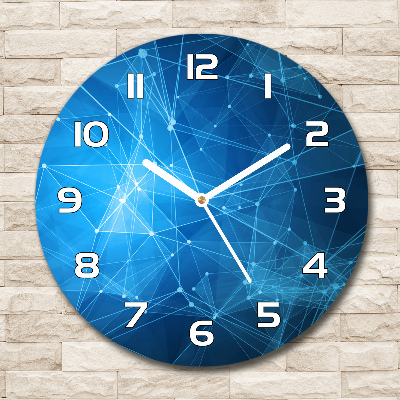 Round clock glass Blue lines