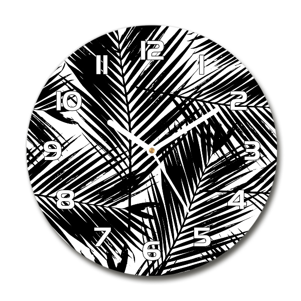 Round wall clock Palm leaves