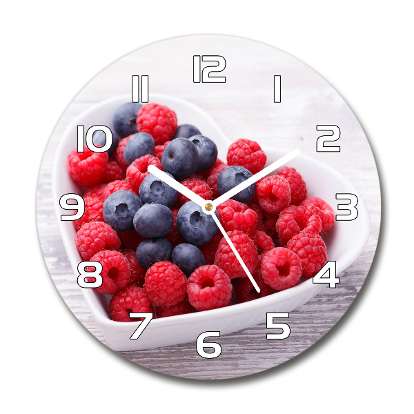 Round wall clock Raspberries and berries