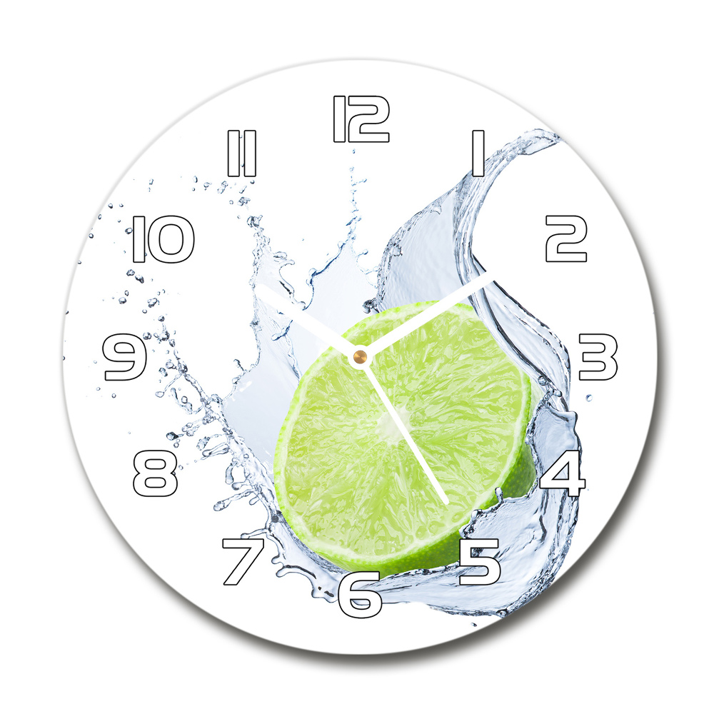 Round clock glass Lime