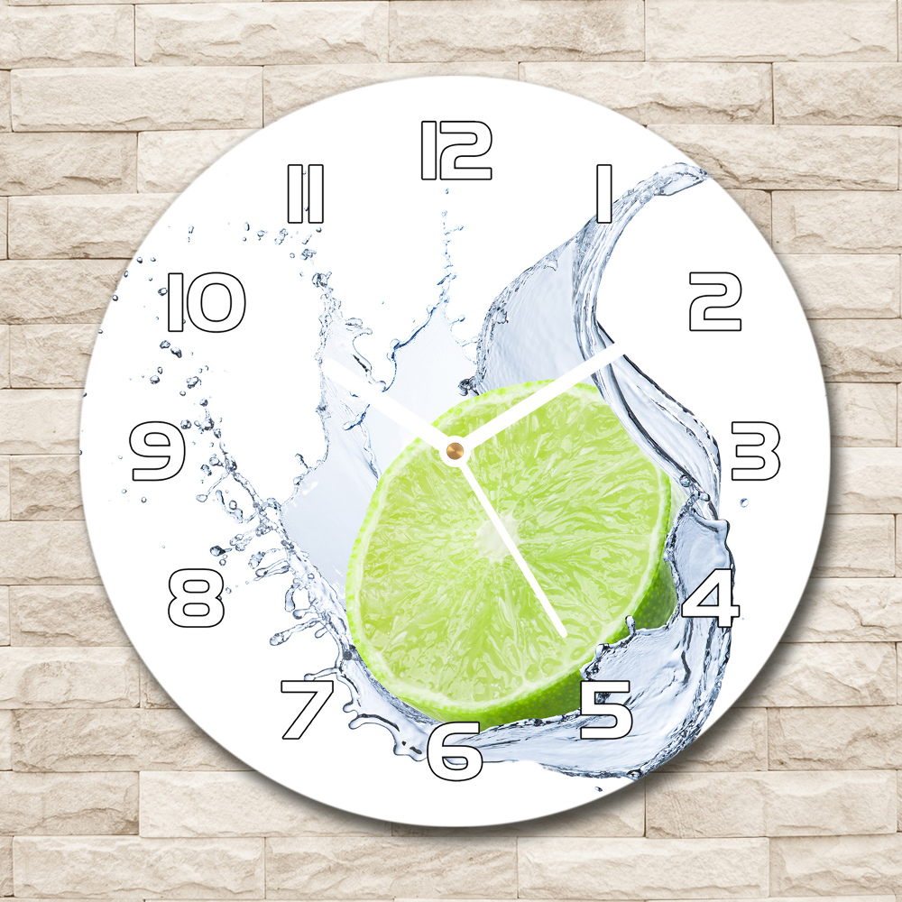 Round clock glass Lime