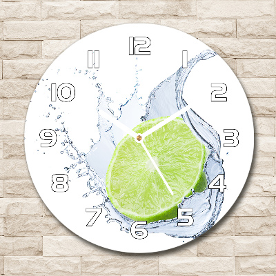 Round clock glass Lime