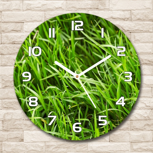 Round wall clock Grass