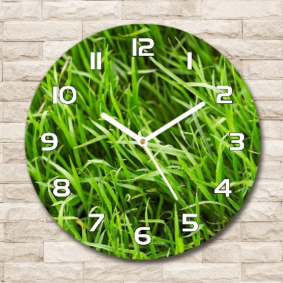 Round wall clock Grass