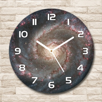 Round glass wall clock Nebula