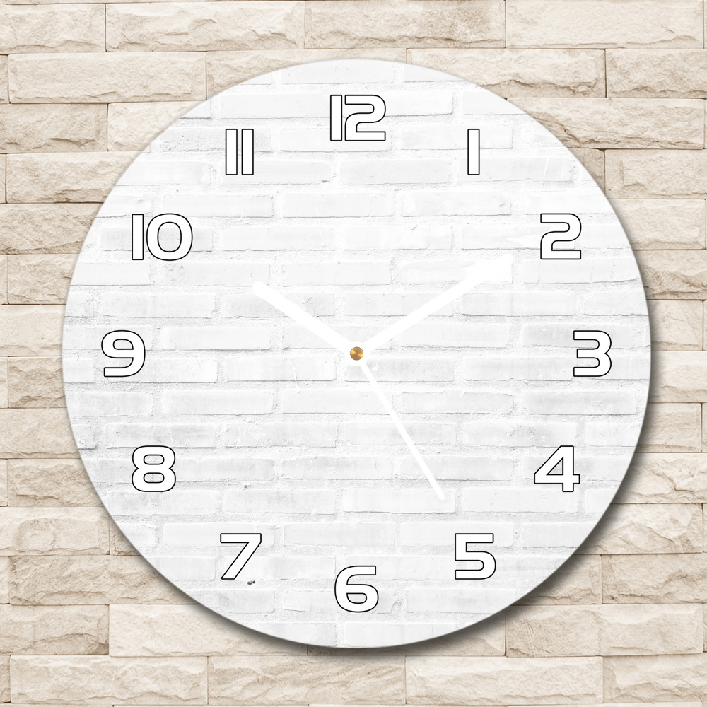 Round wall clock Brick wall