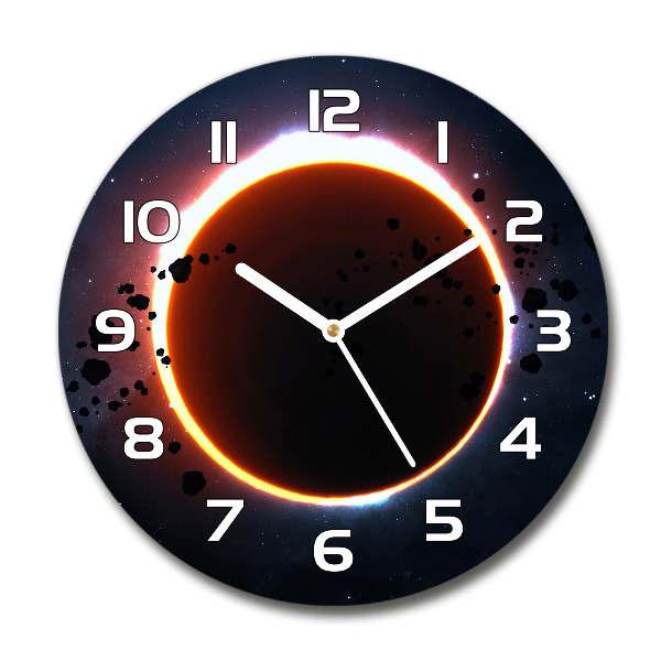 Round glass wall clock Eclipse