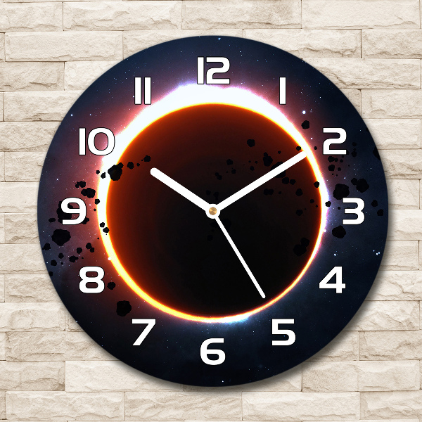 Round glass wall clock Eclipse