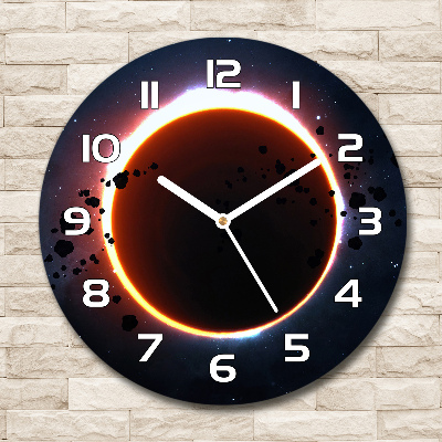 Round glass wall clock Eclipse