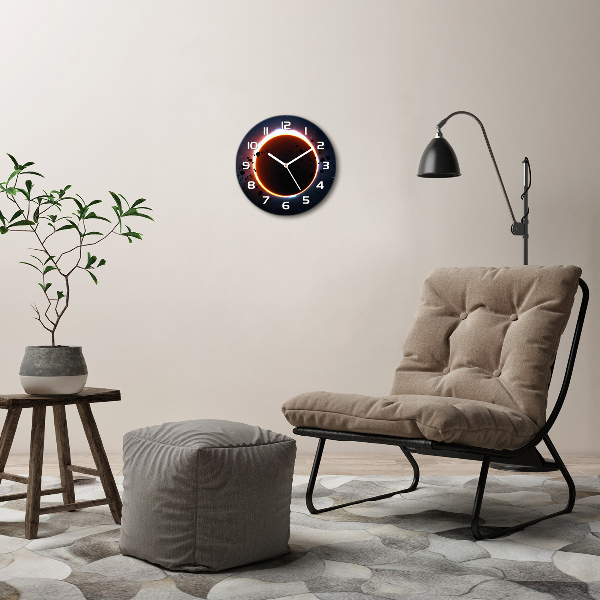 Round glass wall clock Eclipse